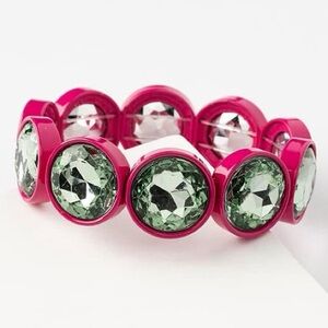 NEW Pink and Green Gemstone Bracelet